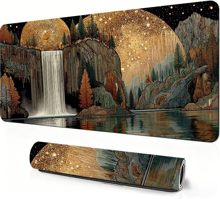 Abstrakcyjna podkładka pod mysz XXL 1200x600x3mm, podkładka pod mysz gwiaździste niebo duża podkładka pod mysz do gier, przyszyć krawędzie, antypoślizgowa gumowa podkładka pod mysz, do biura i gier