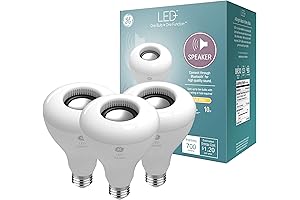 GE LED+ Speaker Indoor Floodlight Bulb, Soft White, Bluetooth Speaker