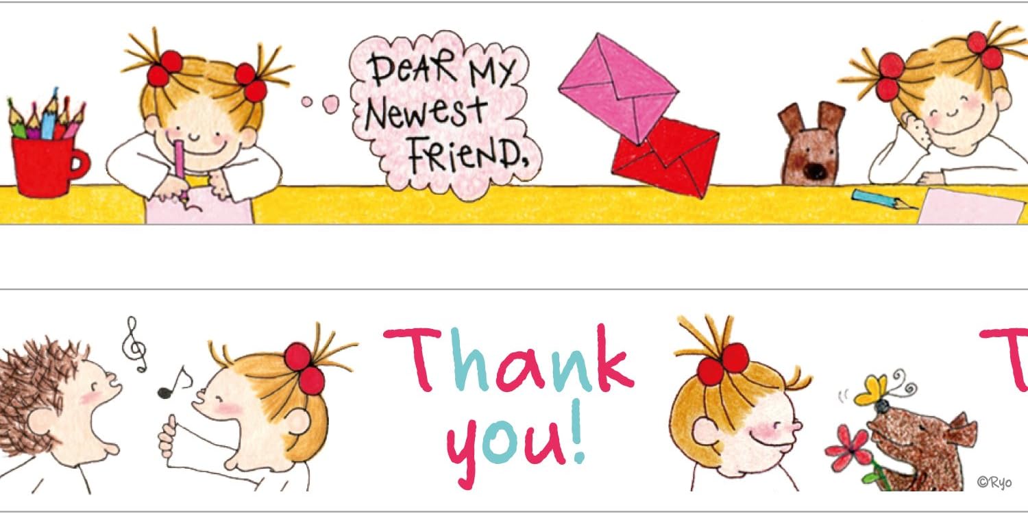 Amazon ココちゃん グリーティングライフ マスキングテープ レター サンキュー Ryz 5 Am645 646 文房具 オフィス用品 文房具 オフィス用品