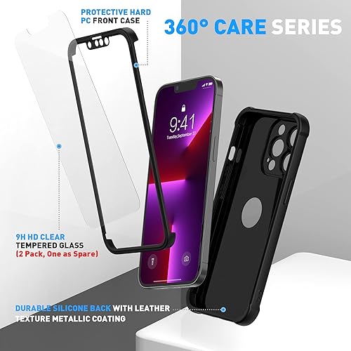 Miniatura 7 de ORETECH Funda para iPhone 13 Pro, con 2 protectores de pantalla prueba de caídas de grado militar de 15 pies protección de cámara 360 a prueba de