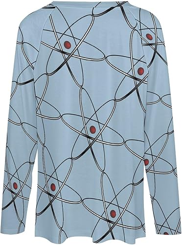 Miniatura 6 de Physics Science Women's Casual Long Sleeve T Shirts V Neck Printed Graphic Blouses Tee Tops