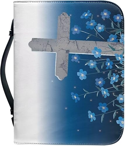 Miniatura 7 de Qznuberone Funda para Biblia con asa y cremallera, resistente y duradera funda de transporte para Biblia con soporte para bolígrafo para hombres y