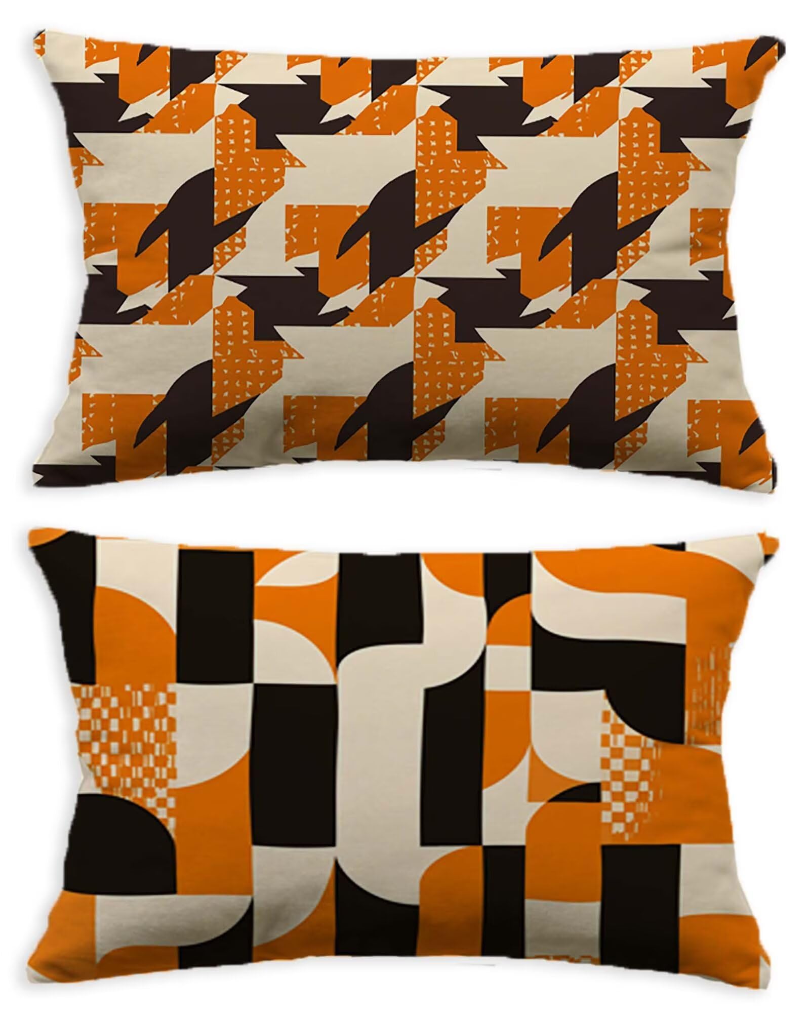 Taie Oreiller 60x80 Orange en Velours pour Décoration Salon
