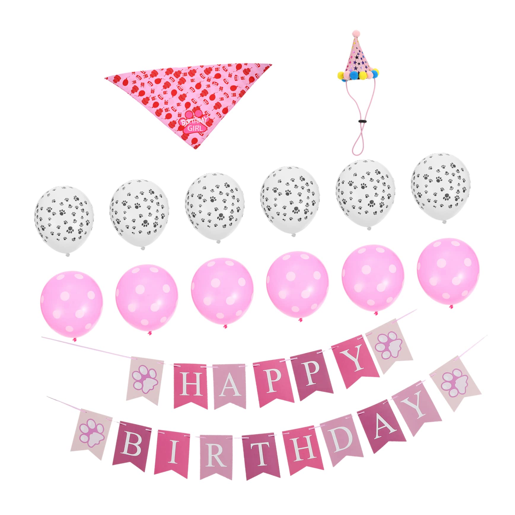 Kit décoration anniversaire pour chien 4 sets complets contre le stress des préparatifs