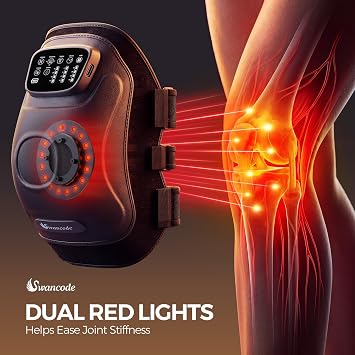 Knee Massager with Heat, Portable & Cordless Massager with 5000 mAh Built-in Battery and Vibration Massage, Knee Support for Home & Office Use, for Seniors & Athletes