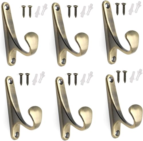 Miniatura 5 de Rannb Bata de un solo gancho para colgar en la pared, color rojo cobre, paquete de 6