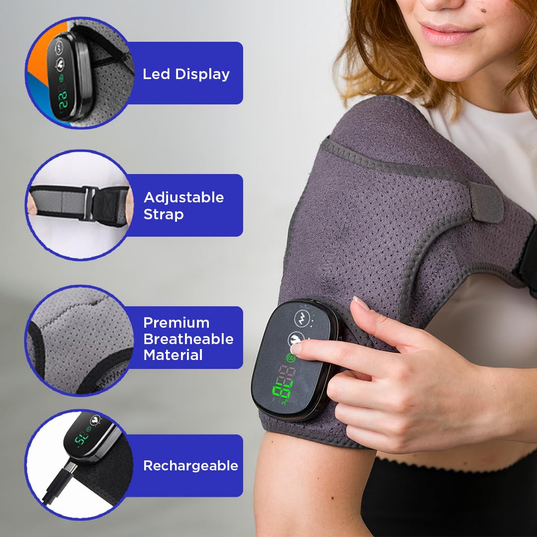 Envoltura de hombro con calefacción, masajeador inalámbrico con vibración, envoltura de soporte portátil (2)