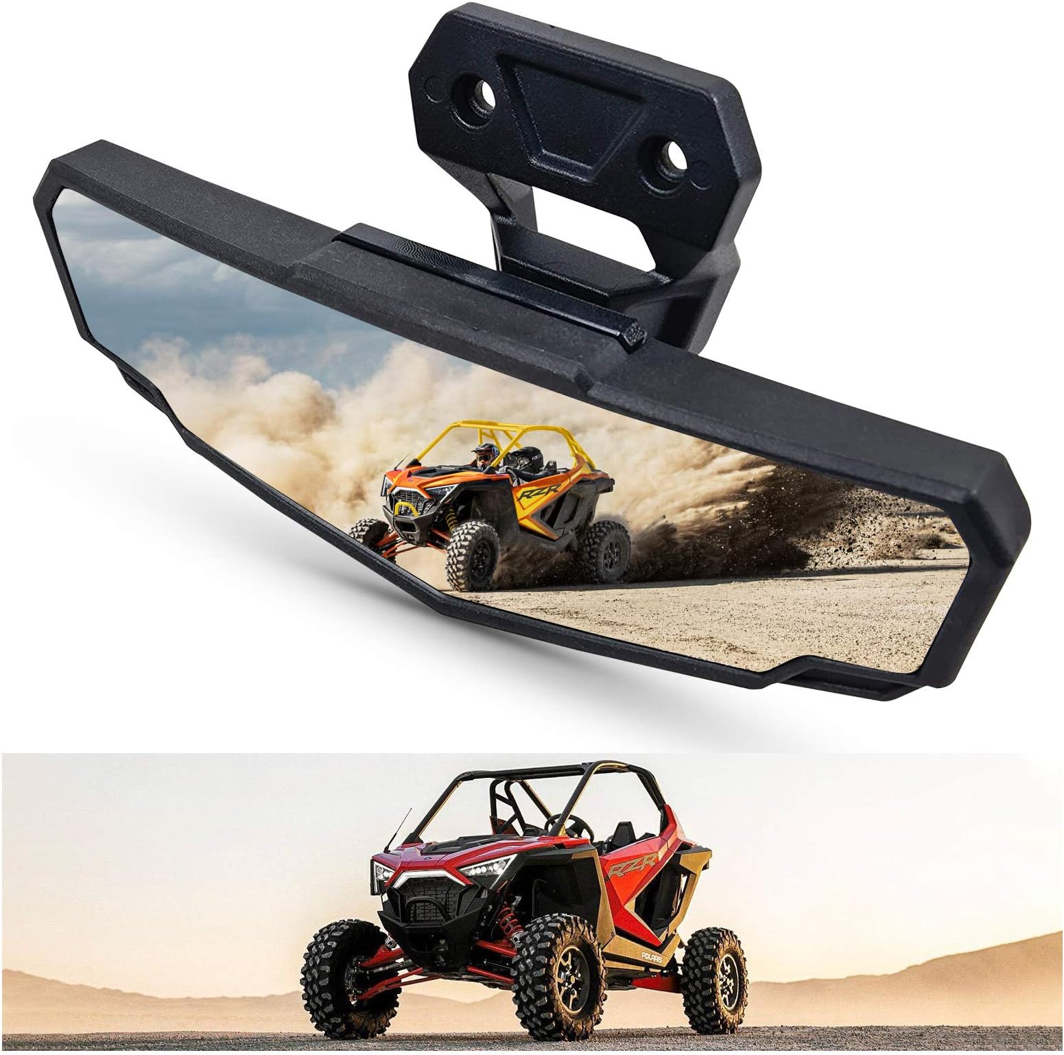 KIWI MASTER Rear View Mirror for 2024-2026 Polaris RZR XP 1000/XP S 1000, 2020-2026 RZR Pro XP/Pro S/Pro R/Turbo R, RZR Trail/S Accessories, Center Rearview Racing Convex Mirrors # 2883763