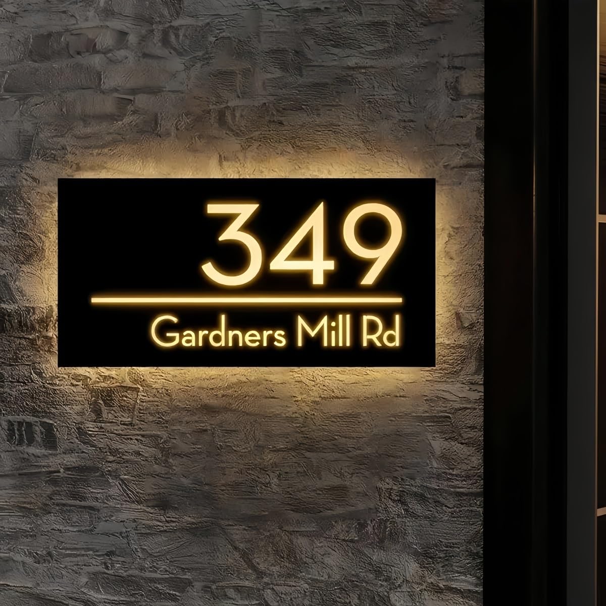 HDLOVDE Insegna LED Retroilluminata Moderna Personalizzata Per La Casa, Targa Con Numero Civico Inciso Con Struttura In Acrilico 3D, Design Illuminato Per Case Moderne, Facile Installazione
