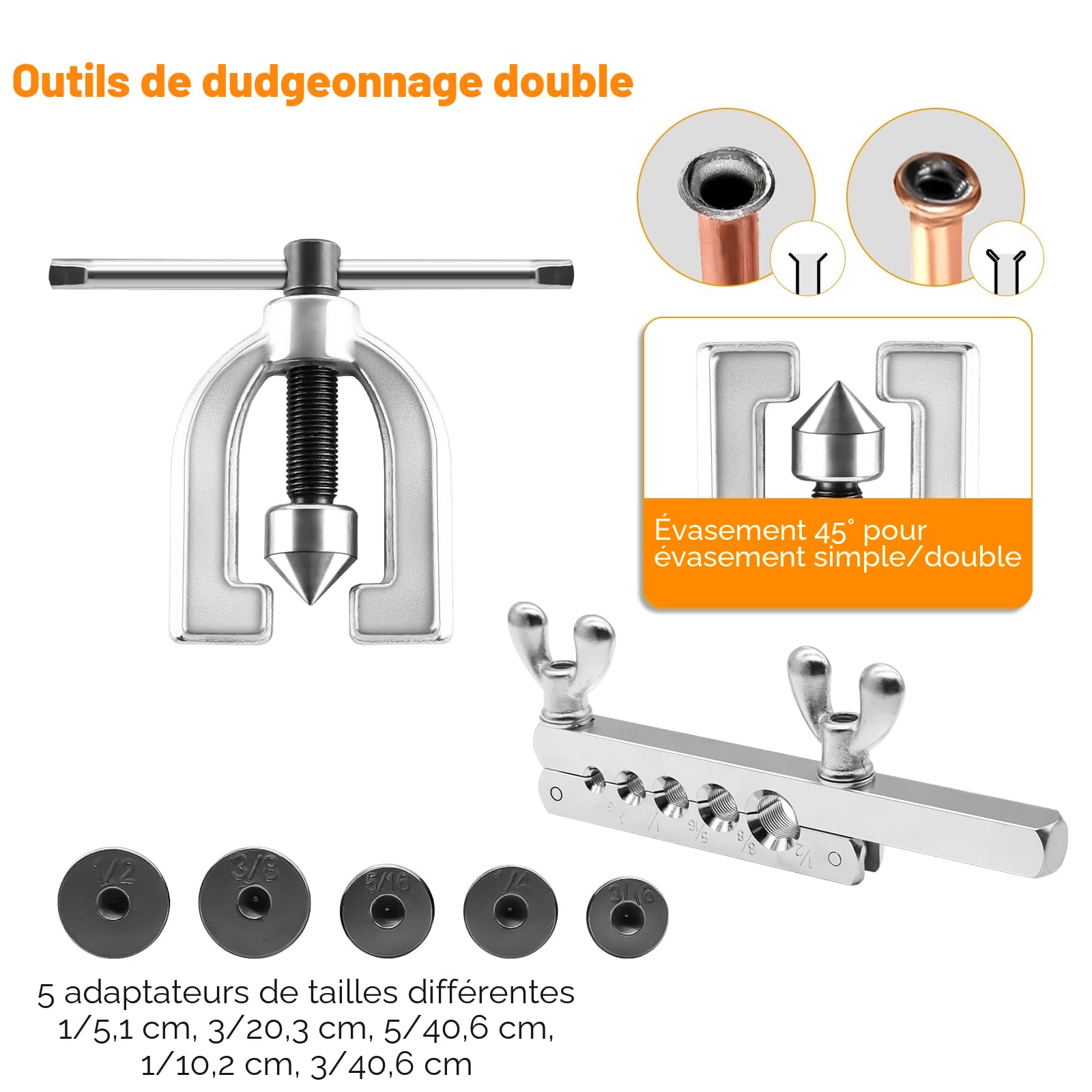 Kit Tuyau Frein Voiture, 7,62m de Ø4,75mm + Ø6,35 mm en Acier Cuivré avec 32 Raccords de Durite de Frein + 10 Connecteurs, IdéAl Pour Les SystèMes De Freinage Hydrauliques De Voiture