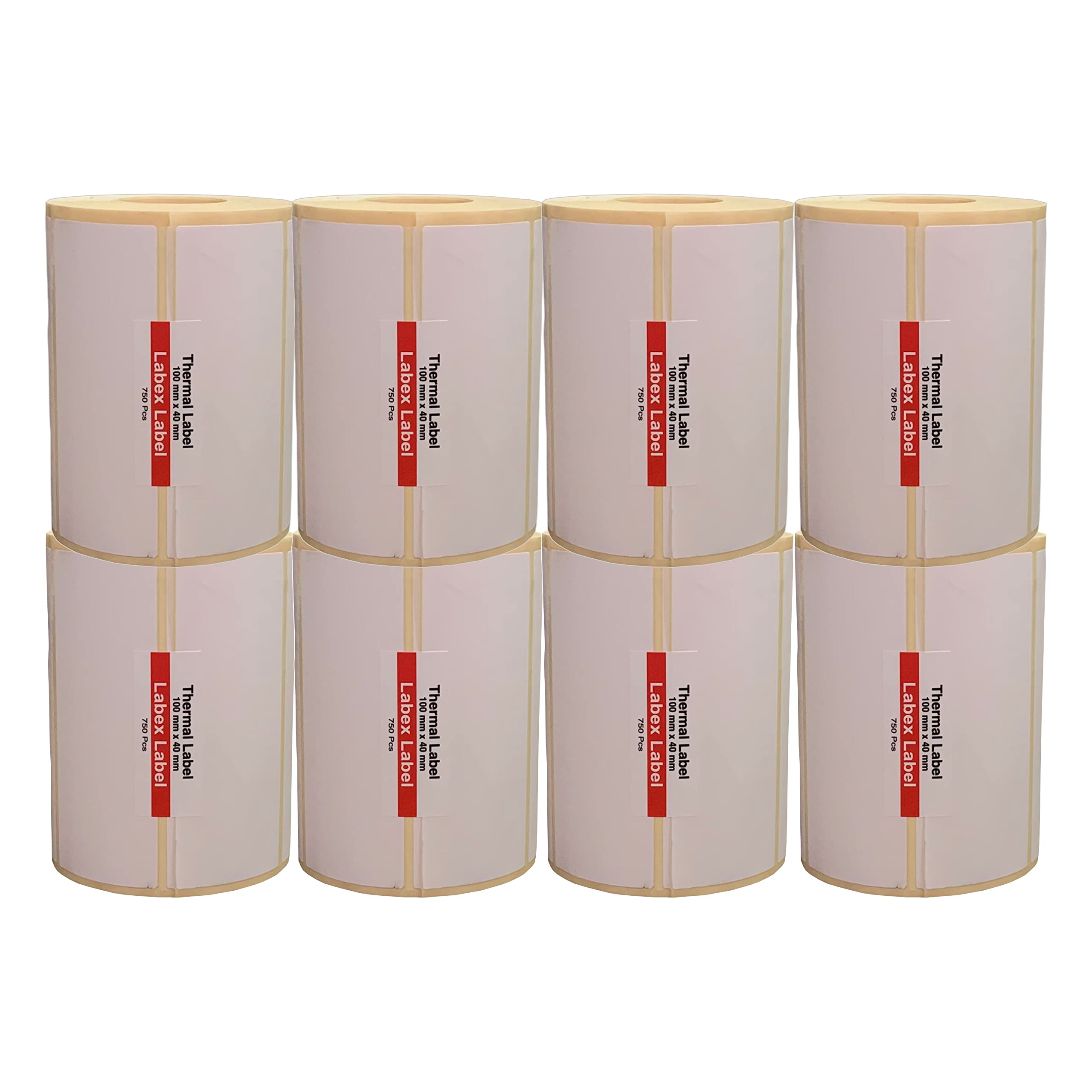 Thermal Labels 100x40mm (4" x1½) Roll – Thermal Labels Value Pack Logistics – 8 Rolls 8000 Labels – Direct Thermal No Ribbon – Compatible with TSC, Godex, Honeywell – Labex Label