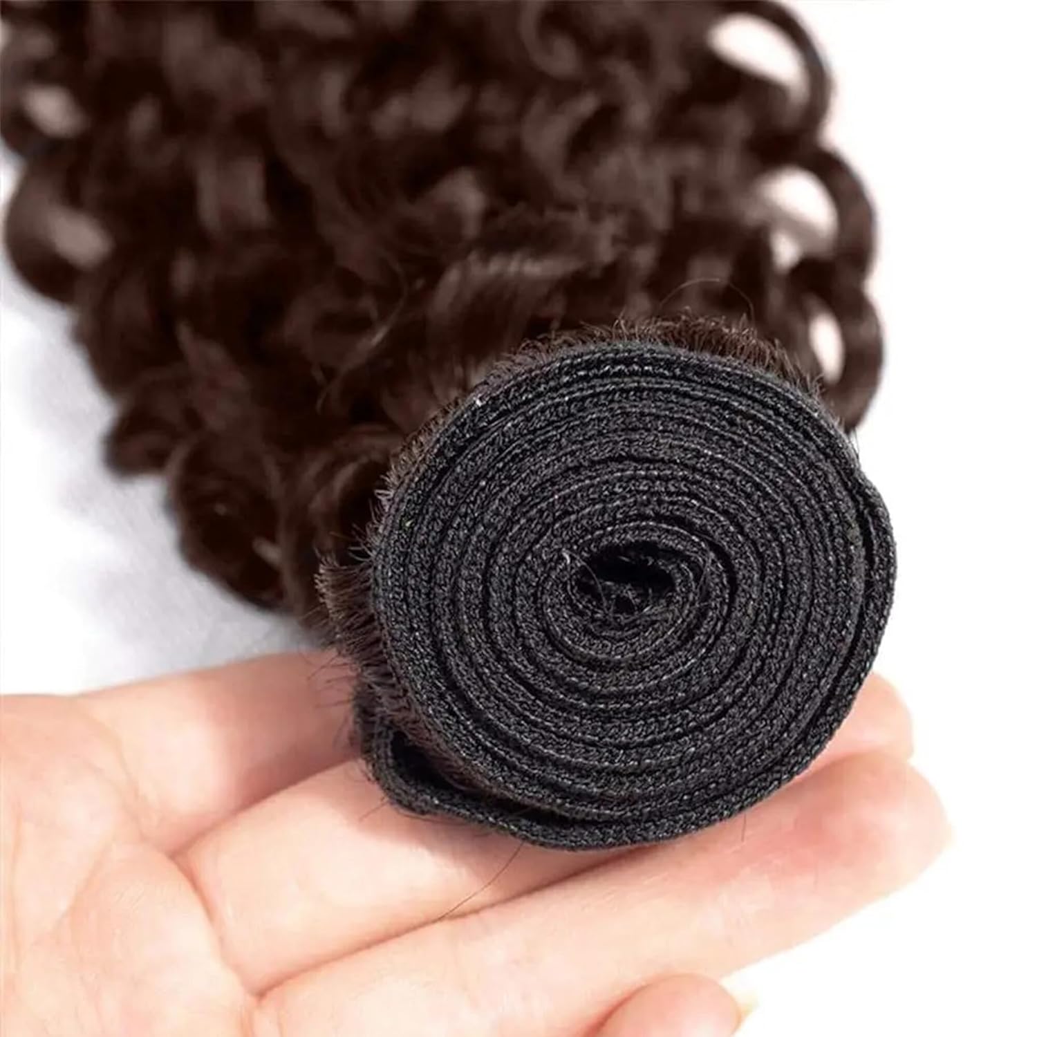 #4 Bundles Water Wave Human Hair Bundles Chocolate Brown Bundles Human Hair 12 14 16 Inches Unprocessed Brazilian Virgin Hair Extensions 3 Bundles 300g Total for Black Women Brown Bundle