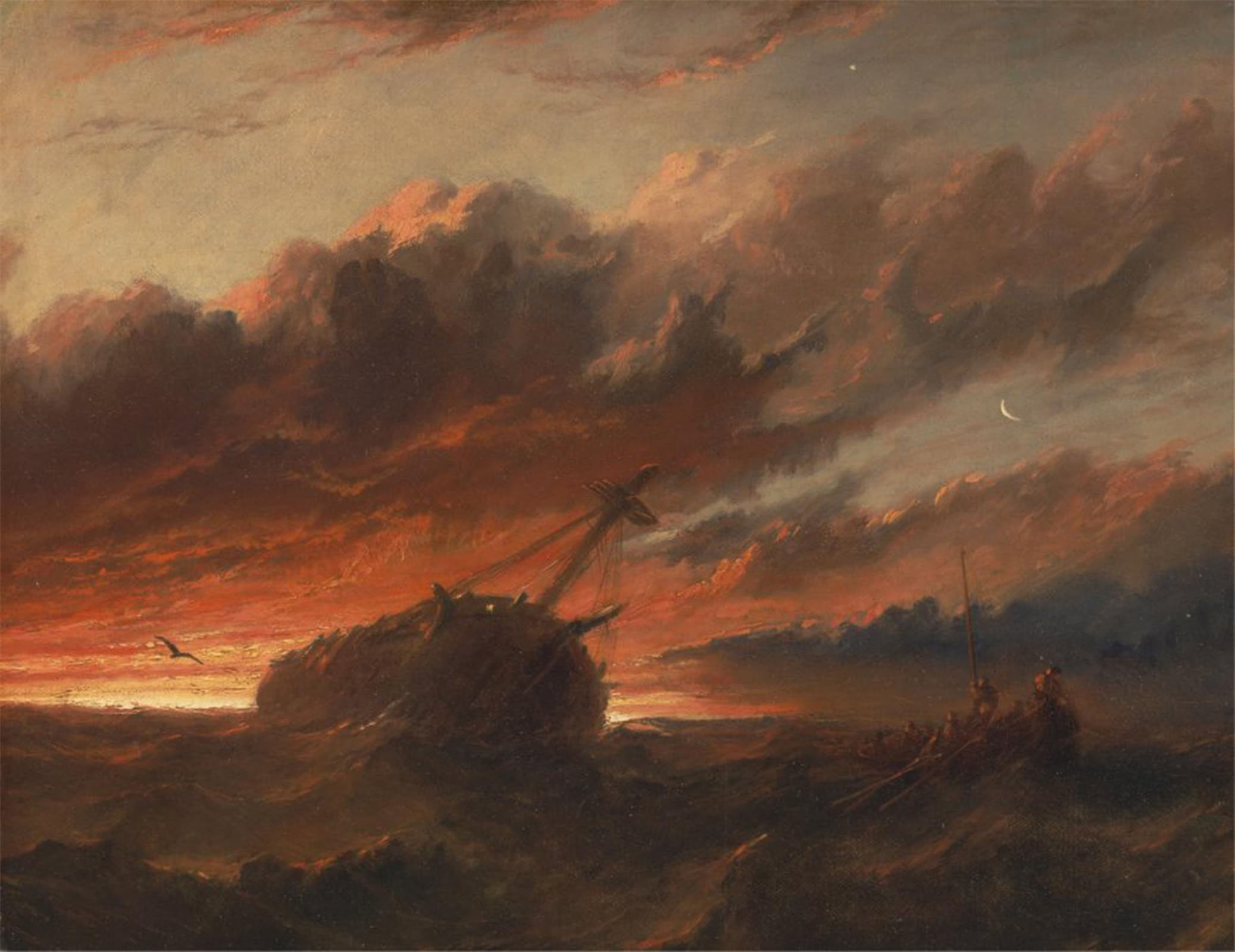 ARTXLXXBN Famous Painting Canvas Artwork Graffiti Print Shipwreck by Danby Portrait Canvas Image for Home Decor 60x90cm