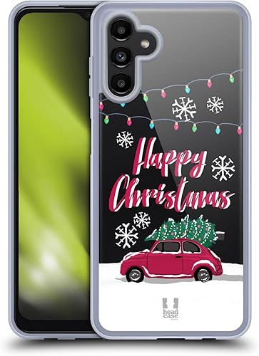 Miniatura 1 de Head Case Designs Red Car Merry Christmas Trees Soft Gel Case Compatible with Samsung Galaxy A13 5G (2021)