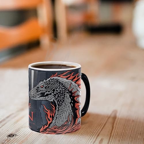 Miniatura 6 de Morphing Mugs House of the Dragon  Fire and Dragon  Una taza de cerámica que cambia de color de 11 onzas  Imagen revelada cuando se añade líquido