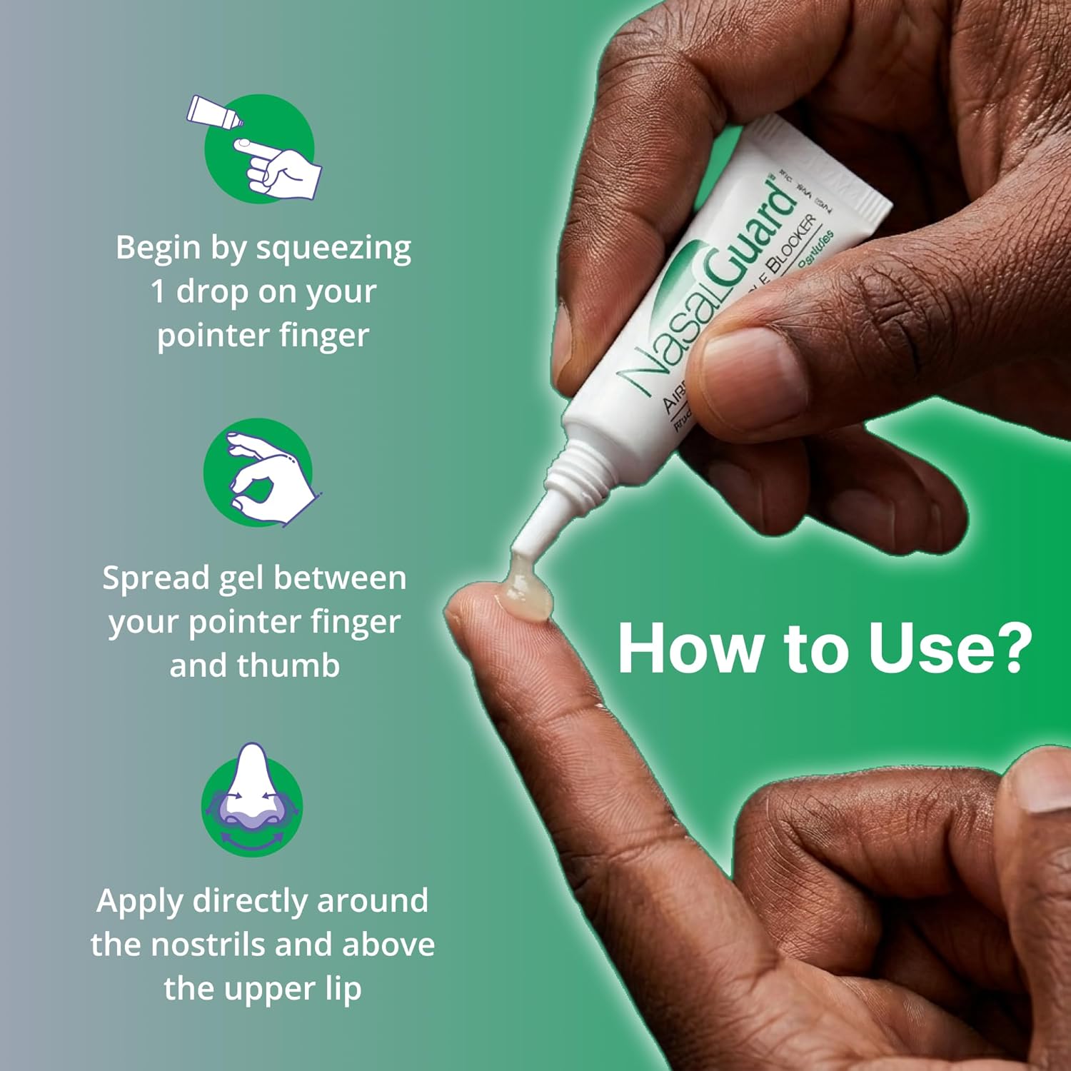 Airborne Particle Blocker Nasal Gel for Air Travelers - Drug-Free, Non-irritating, Non-drowsy, Airplane Travel Approved (CoolMenthol) - Over 150 Applications Per Tube - (0.35 oz, Pack of 6)