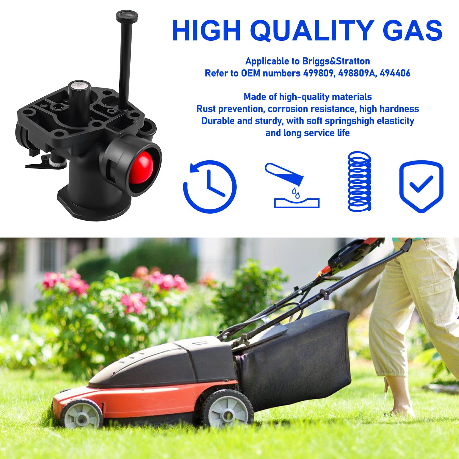 Kit Carburateur MCHNIC Pour Tondeuse Briggs & Stratton - Inclut Filtre à Air, Membranes, Ressorts