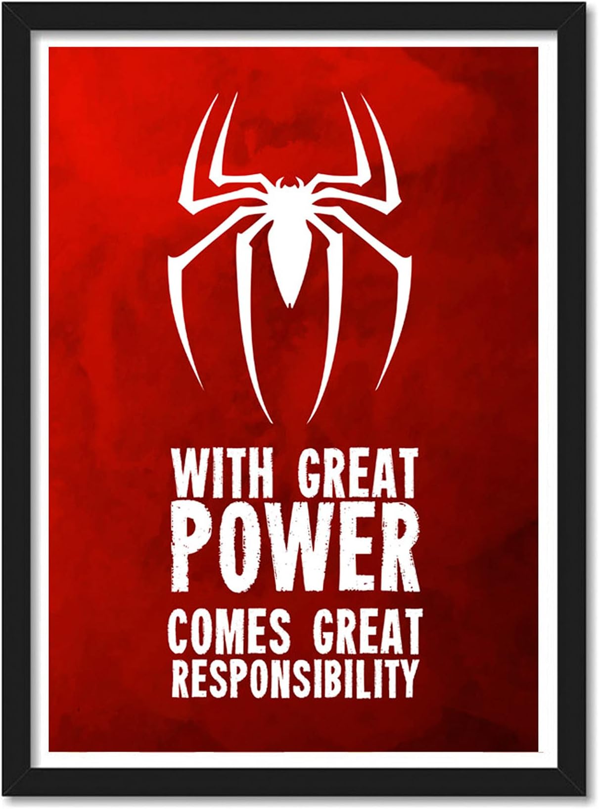 Good Hope Acrylic Glass Matte Paper 300 GSM Spiderman Quote Framed Poster for Room and Office (Multi Color, 10 X 13 Inch)