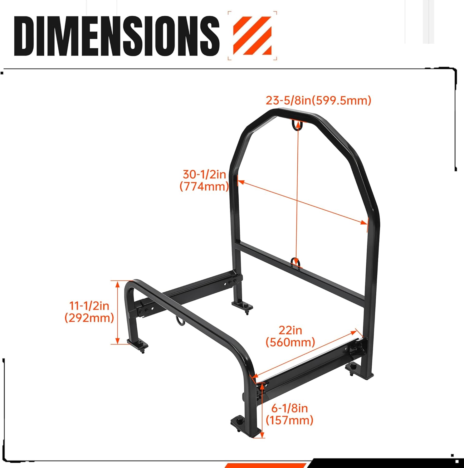 KUAFU Semi Truck Spare Tire Carrier Compatible with Volvo, Kenworth, Mack, Western Star, Freightliner, Peterbilt Universal Adjustable Spare Tire Rack Holder Width Max Up to 19"