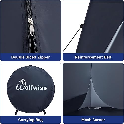Miniatura 5 de WolfWise Tienda de campaña portátil de 6.6 pies para ducha, amplio vestidor, vestuario para inodoro, camping, ciclismo, playa
