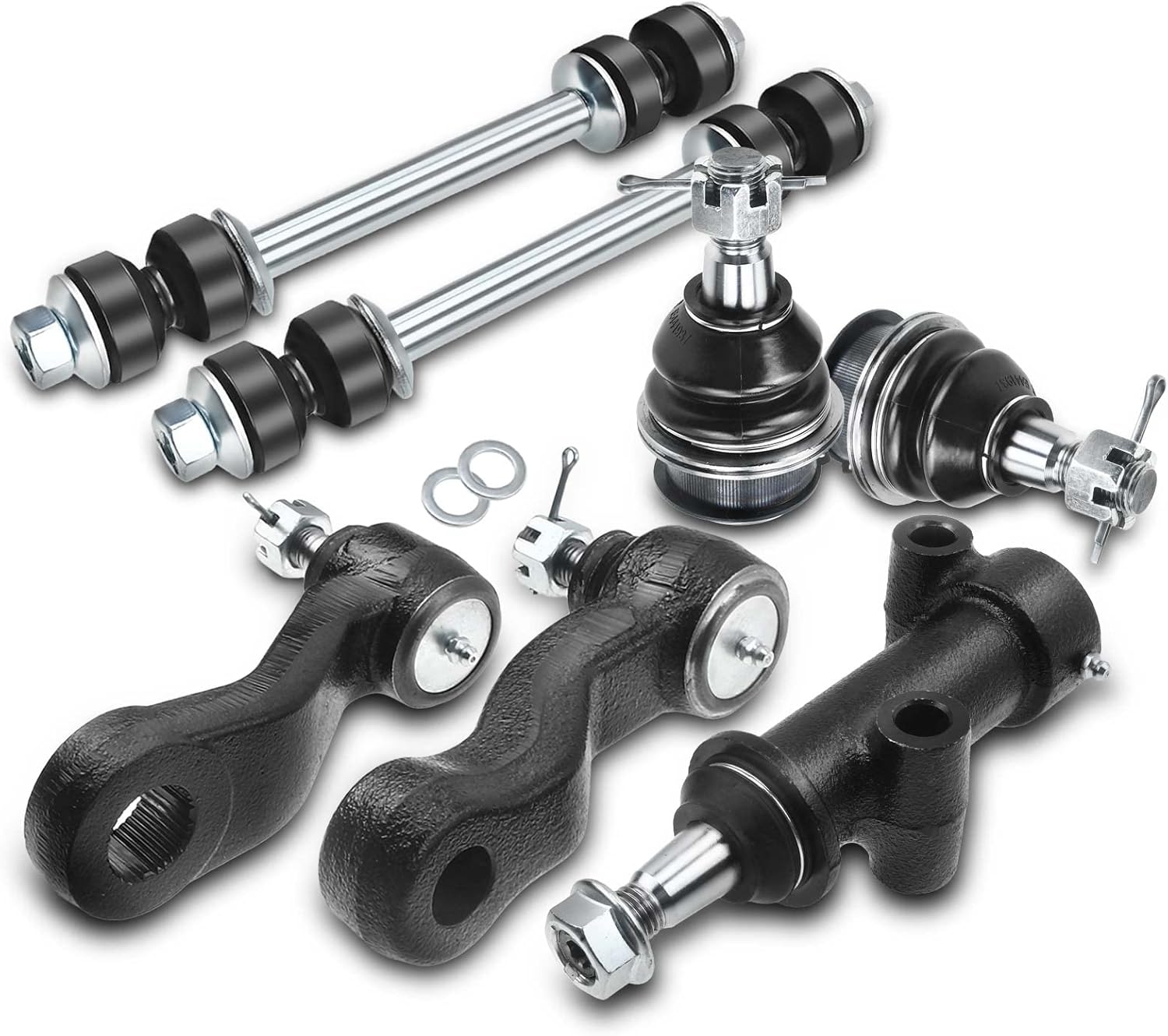 A-Premium Set of 7, Front Sway Bar Link, Lower Ball Joint, Idler Arm & Bracket, Pitman Arm, Compatible with Chevrolet Express 2500 2003-2005, GMC Savana 2500 2003-2005