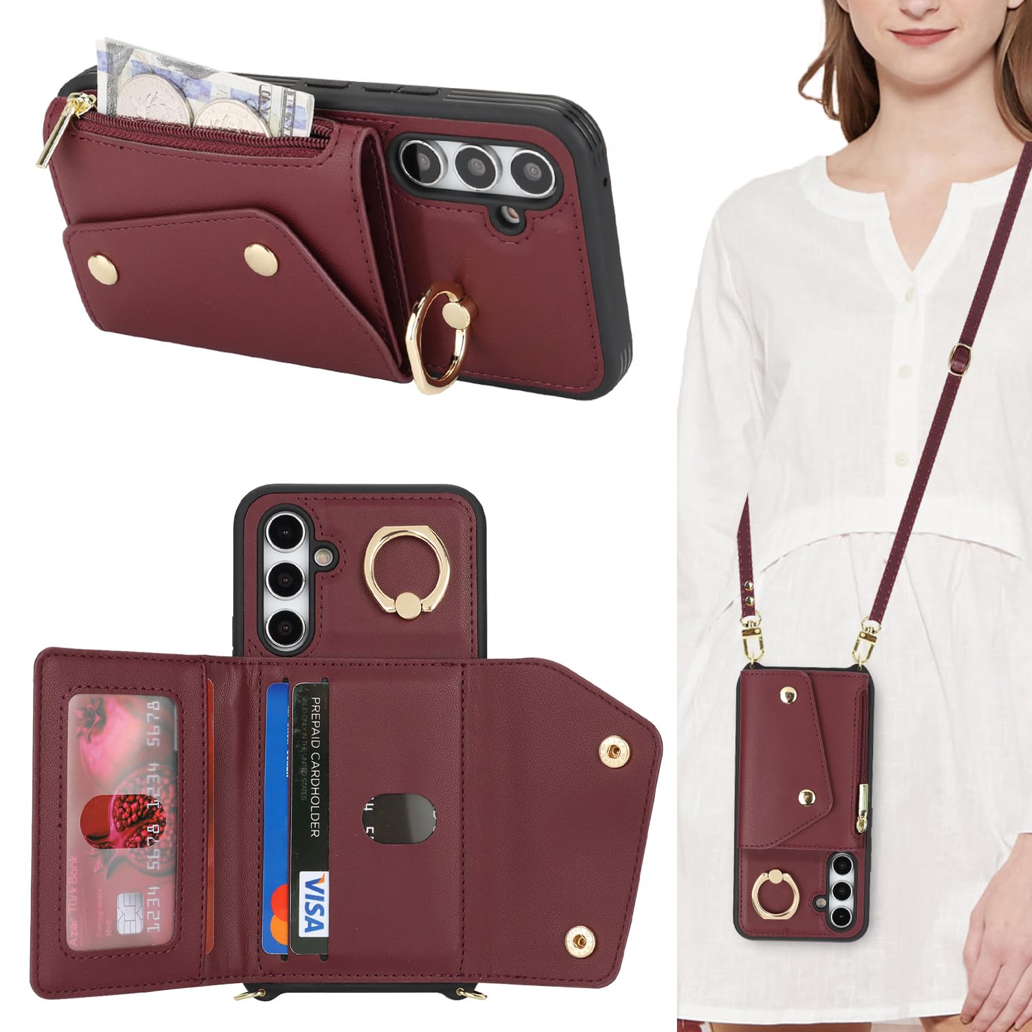 Coque Samsung A54 avec cordon pour femme active libérant les mains en ville