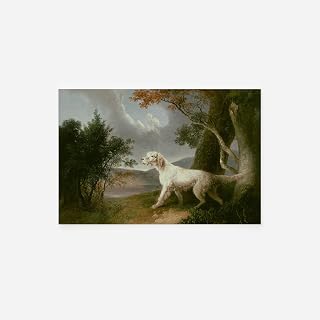 Textured Paper - Thomas Doughty - Landscape with Dog (1832) - Art Print, Poster, Painting, Photo, Wall Decor - Hudson River School, Landscape, Dog, Painting, Scenery - Size: 18 x 12 Inches