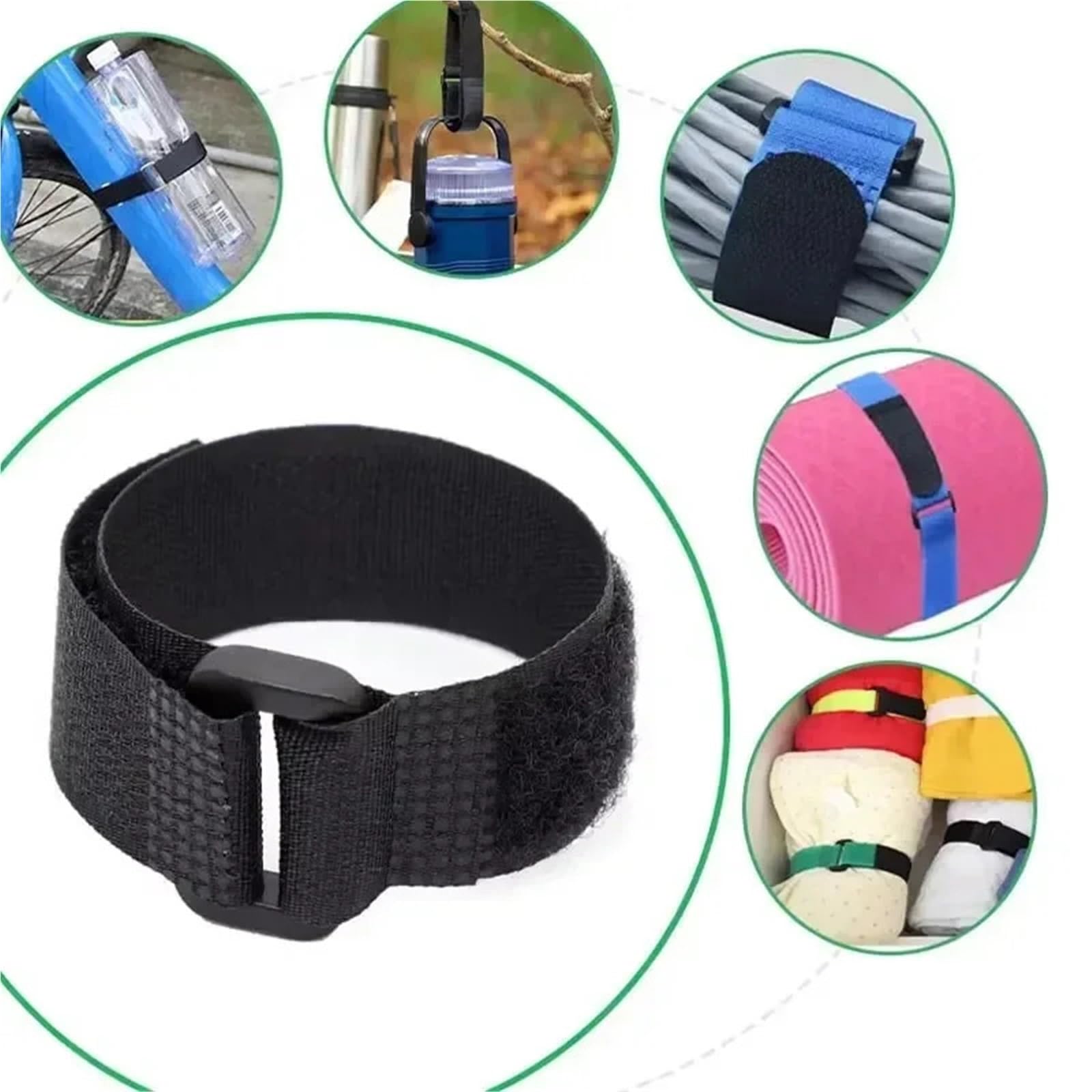 Lot de 100 attaches de câble réutilisables auto-adhésives en nylon avec boucle inversée pour organiser les cordons (noir)