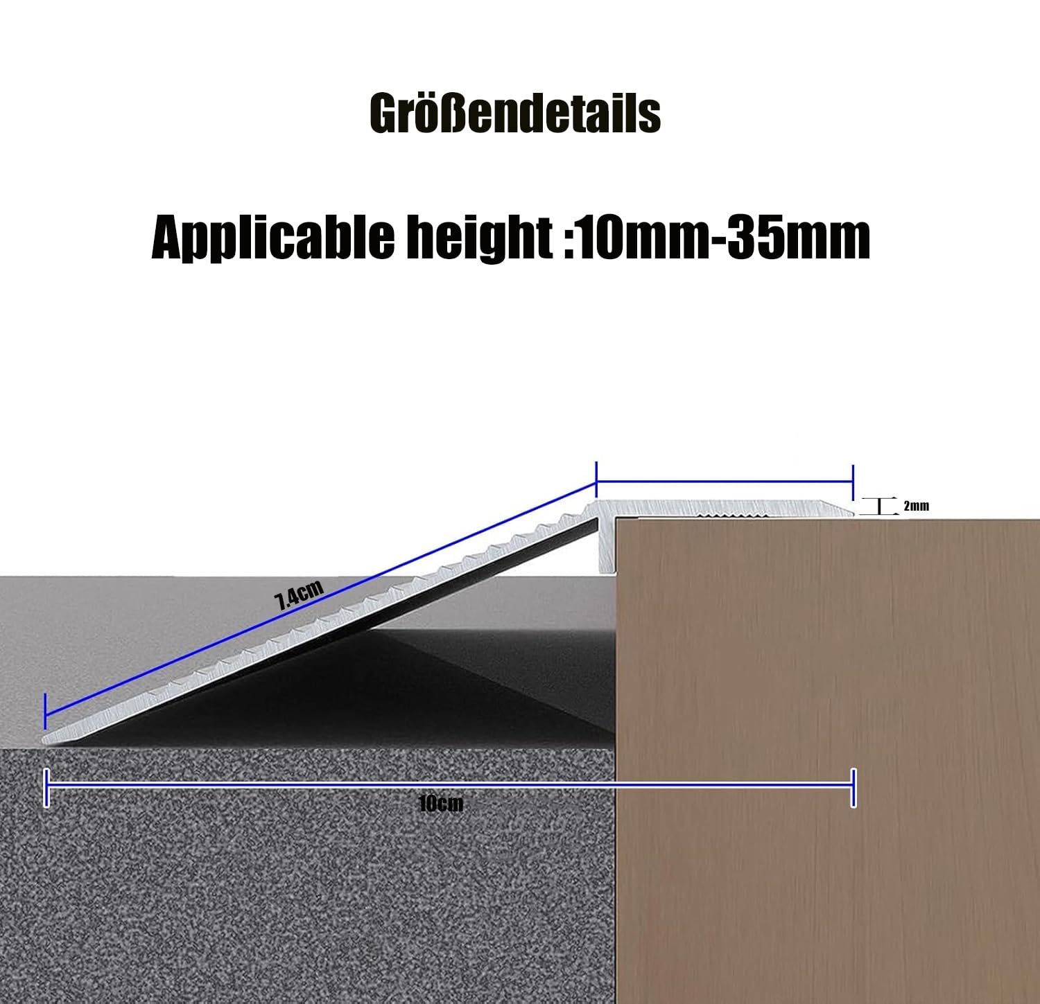 Perfil En T para Transición De Suelo Aluminio Puertas,3 Piezas 90cm, Ideal Uniones Entre Suelos Laminados Y Cerámicos, Desnivel,Rojo,120cm
