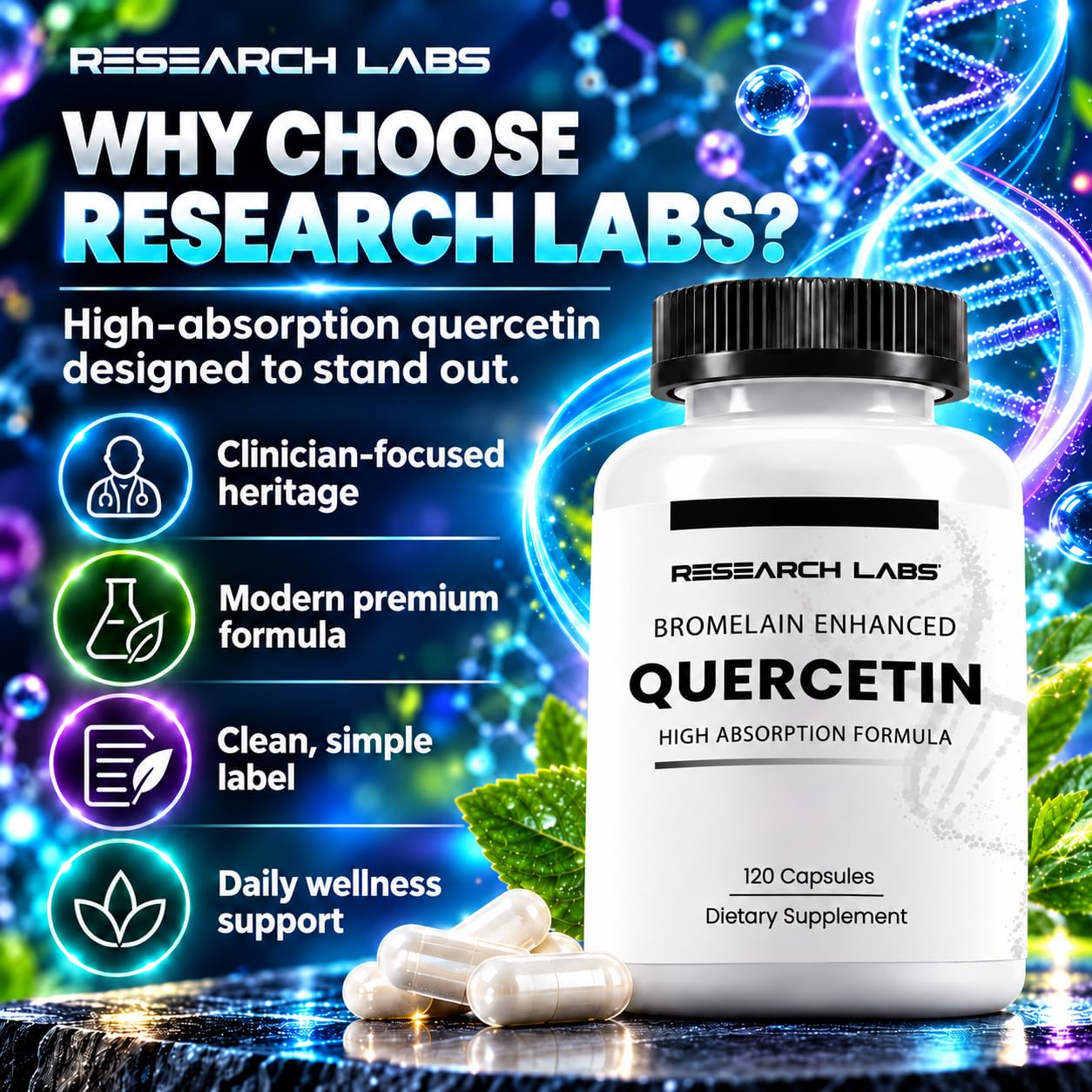 Research Labs Quercetin High Absorption Formula w/Bromelain — Amazon image 7
