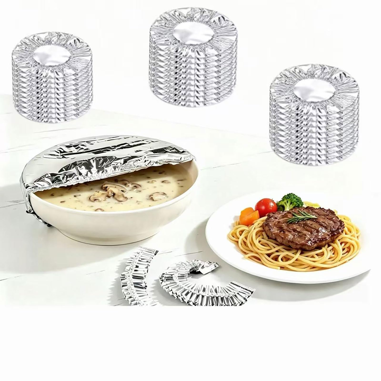 Papel de Aluminio para Conservar el Calor Evitando Alimentos Fríos y Secos en el Almuerzo diario