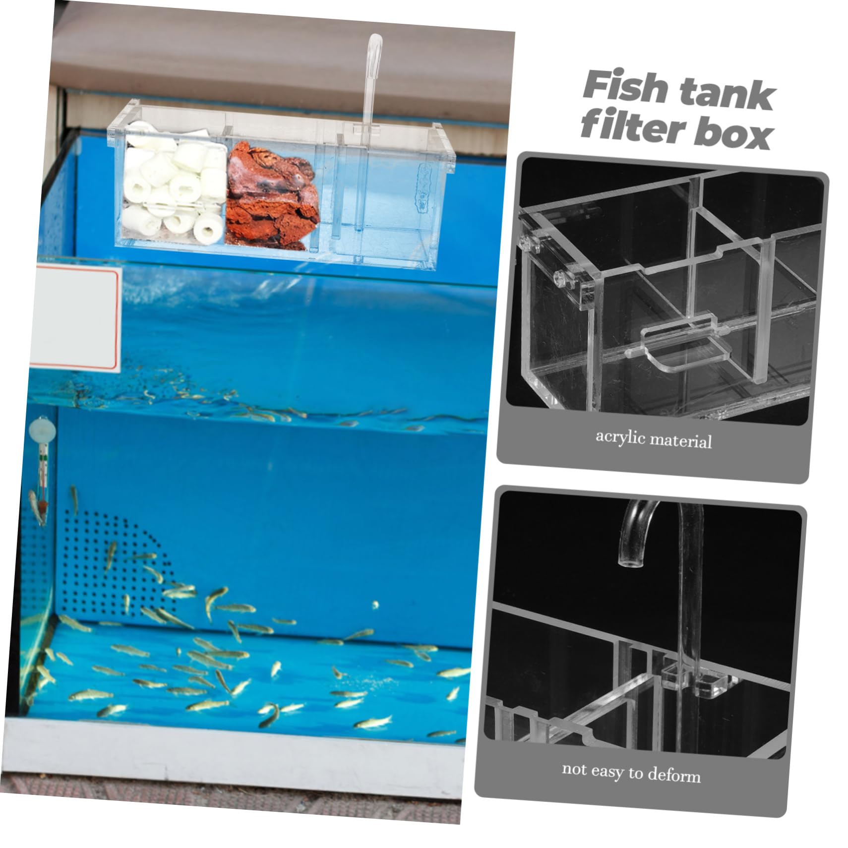 Yardwe Kasten Filter Für Fischbecken Panzer Spender Bausatz Fisch Tank Rack Nachfüllung Schwämme Kühler Für Aquarien Filterboxen Für Aquarien Filterschaumfilter Würfel Acryl Transparent