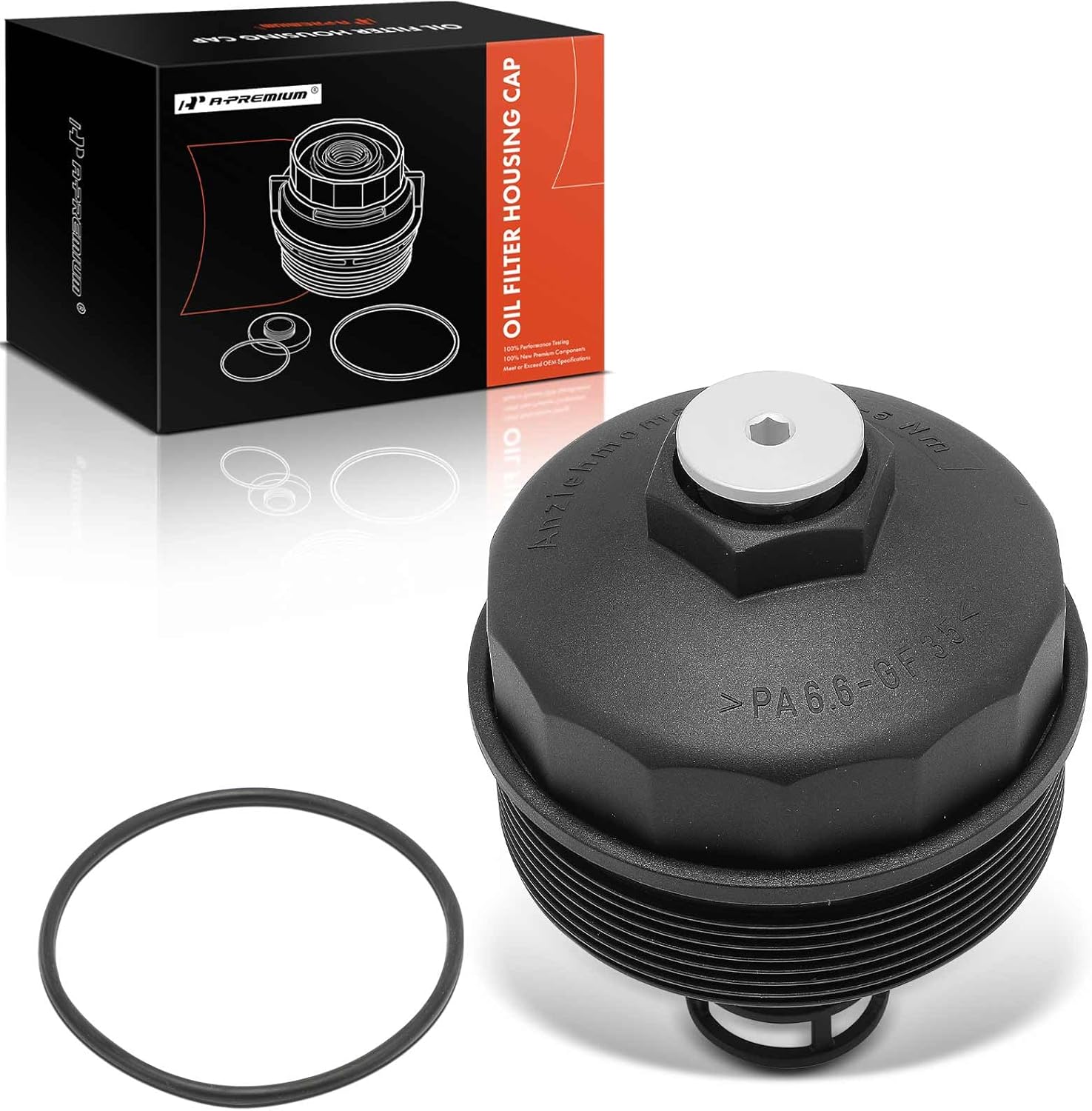 A-Premium Oil Filter Housing Cap Assembly Compatible with Volkswagen Jetta 1996-2002, Passat 1996-1997, Golf 1997-2001, Touareg, EuroVan & Audi Q7, A8 Quattro, S8 & Porsche Cayenne, # 021115433E