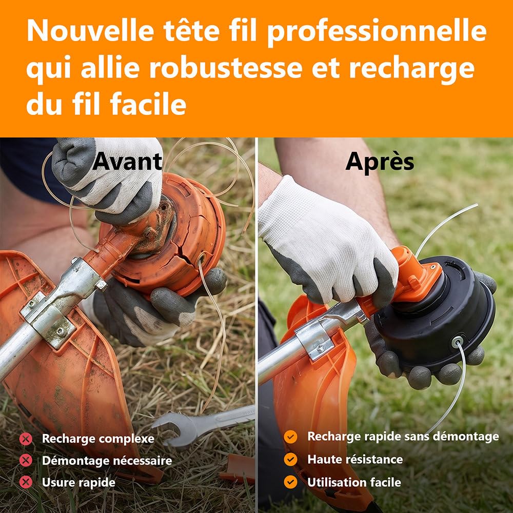GT Garden Débroussailleuse Thermique 52 cm3-3 CV