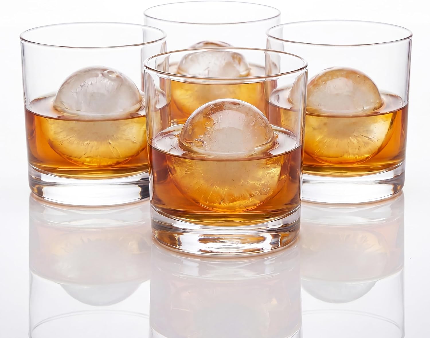 Marquis By Waterford Clear Double Old Fashioned Glasses, Set of 4 9oz Crystal Whiskey/Rocks Glasses for Home Bar, Mixed Drinks, Cocktails