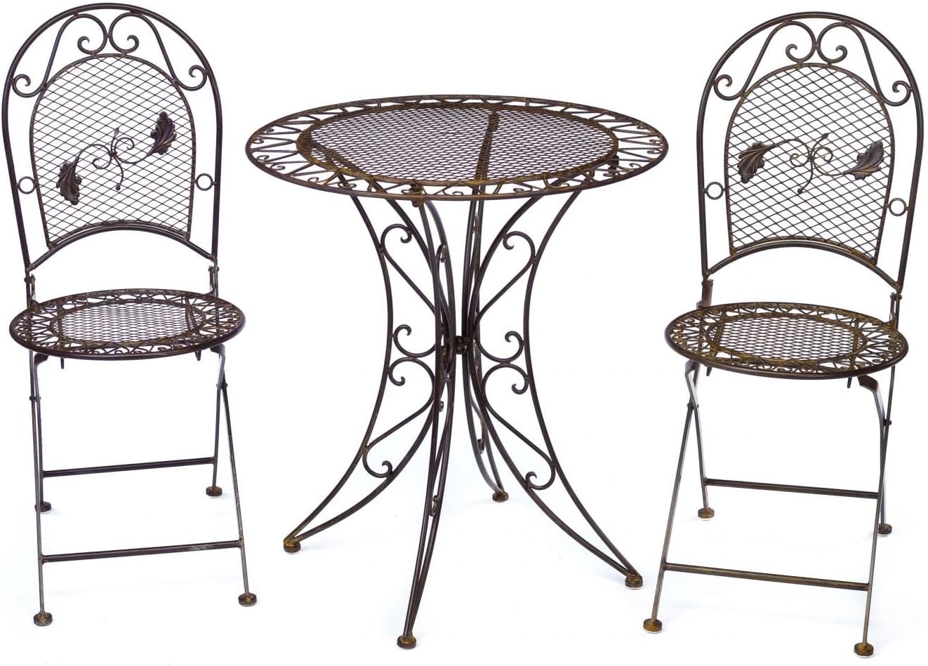 Vintage garden furniture set table & 2 chairs wrought