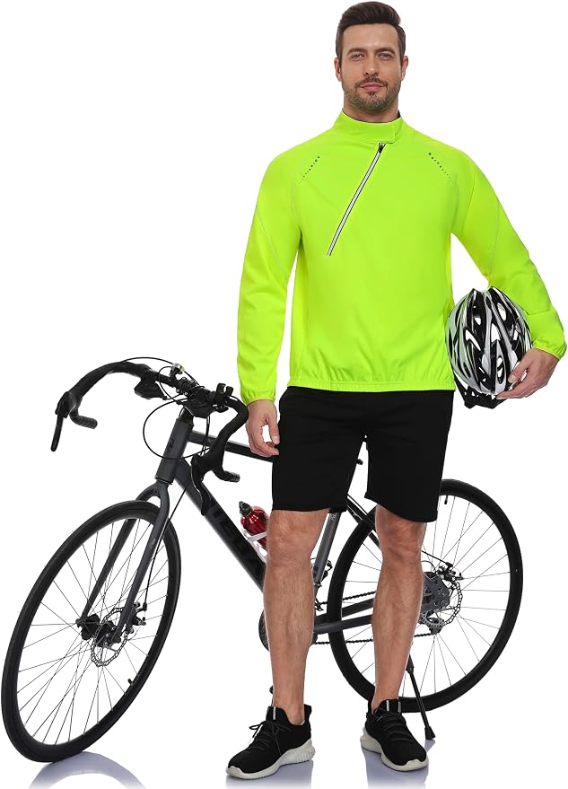 Chaqueta ciclismo hombre manga larga a prueba de viento miniatura 6