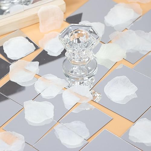 Miniatura 7 de ZWIN 20 azulejos de espejo cuadrado acrílico, 4 x 4, acrílico pequeño, pequeñas hojas autoadhesivas para manualidades, proyectos de arte,