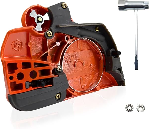 Cubierta de embrague con ensamblaje de freno de cadena para motosierra Husqvarna 450 450e 445 445e Rancher, reemplazo 544097901 544097902