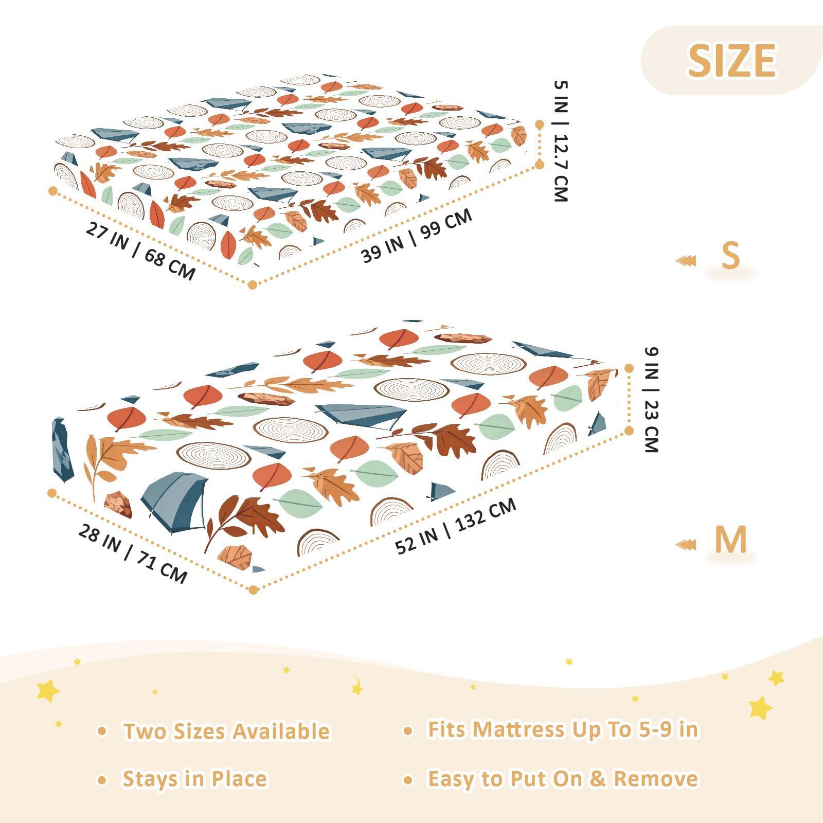 Camping Elements Parure de lit pour bébé garçon et fille en coton doux Motif cercles