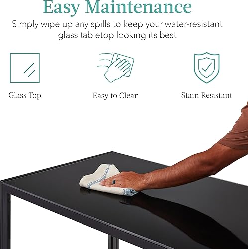 Miniatura 5 de Best Choice Products Juego de comedor de cristal de 7 piezas, muebles de mesa de cocina modernos para comedor, comedor, compacto que ahorra espacio