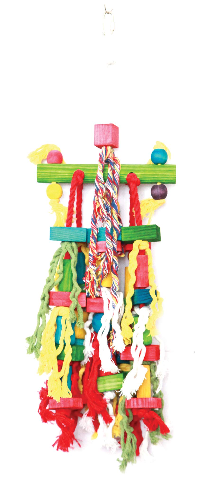 The Bird House Mish Mash Wooden Parrot Toy Durable Tough Natural Safe Fun Interactive Chewing Playing Colourful Non Toxic Hanging Cage Accessory