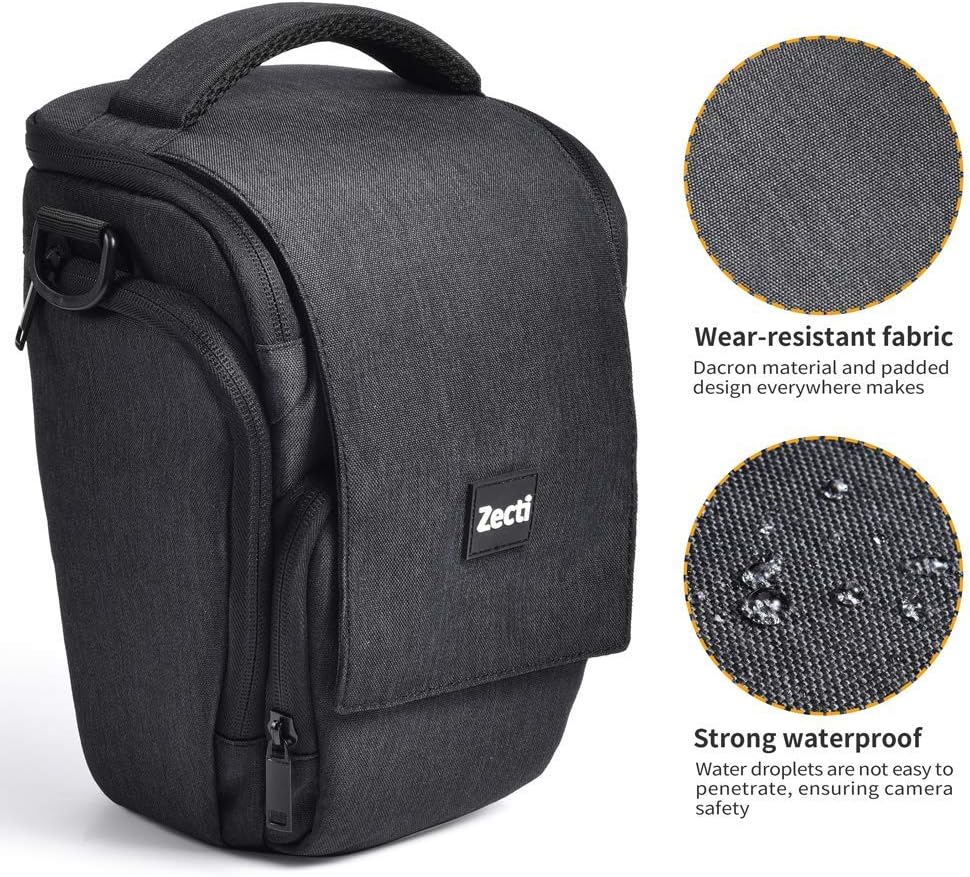 Medium Camera Case, Zecti DSLR Camera Bag Waterproof with Modular Inserts for