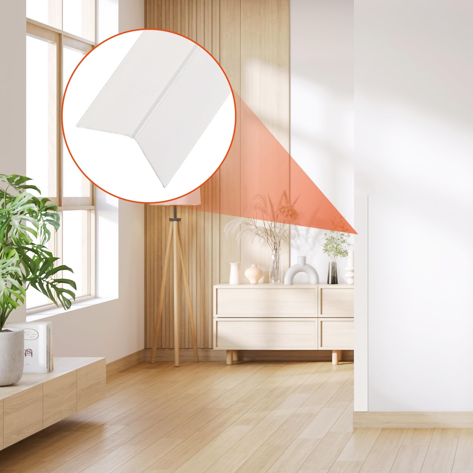 QUARKZMAN 2 Piezas De Protectores De Esquina para Pared 35" X 1" Protectores De Esquina De Aluminio Pegatinas En Forma De L Moldura para Decoración De Bordes De Pared Gris Albaricoque