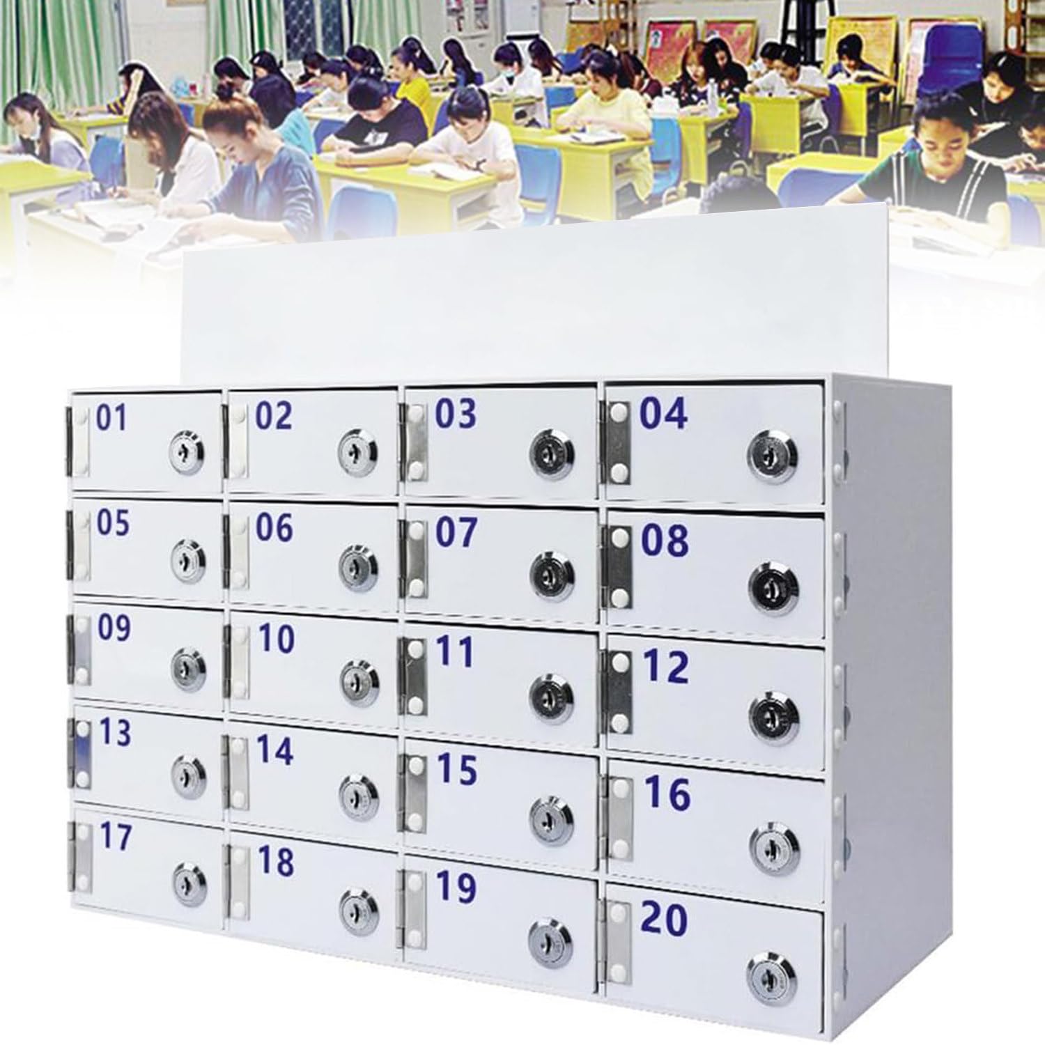 Casier téléphones portables acrylique 30 emplacements pour gestion classe et bureau