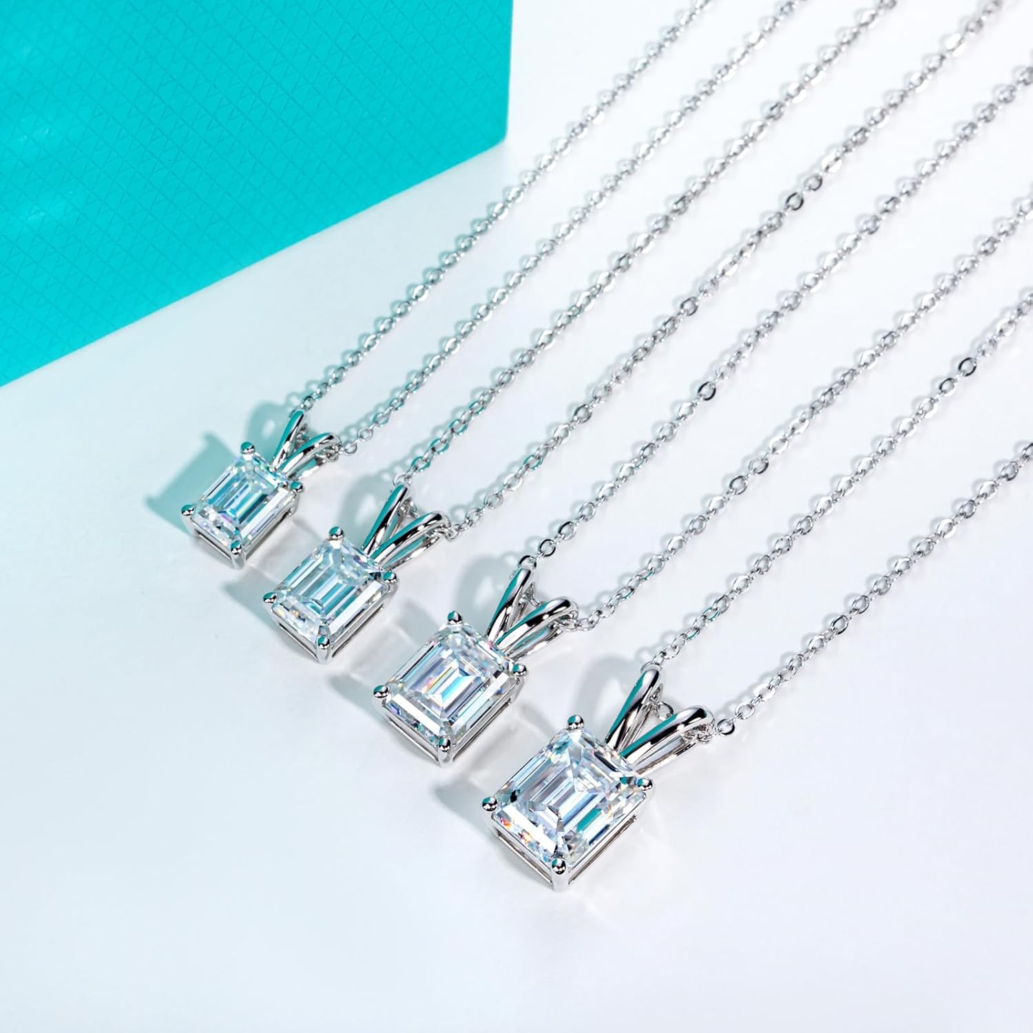 AnuClub Moissanite Pendant Necklace 2/3/4/5CT D Color VVS1 925 Sterling Silver Everyday Wear Necklace for Women Wife Her with Certificate, 40+2+3 Adjustable Chain - Image 7