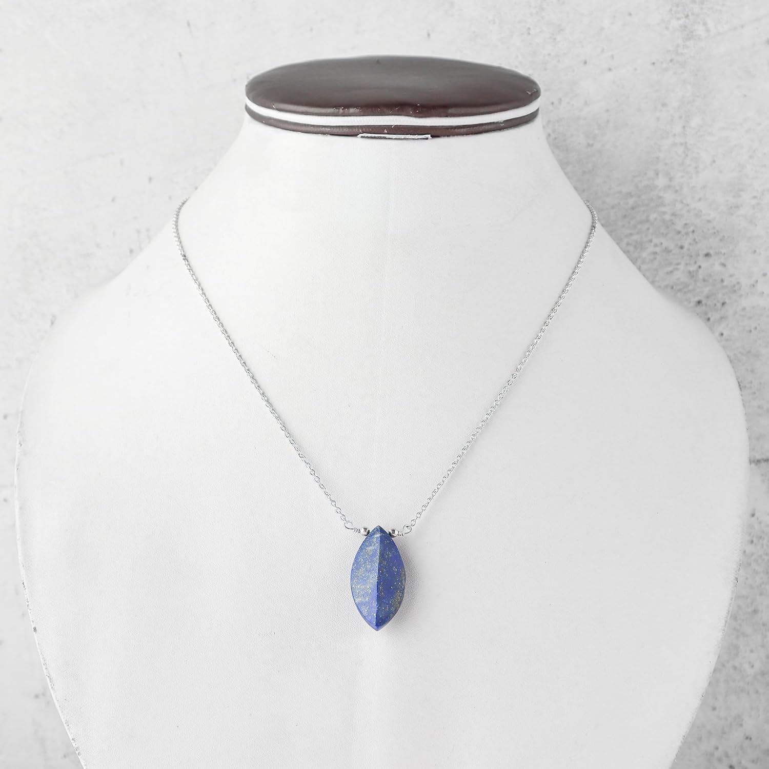 Natural Lapis Lazuli Marquise Shape Necklace, Polished Gemstone, Healing Crystals, Gift for Her, Birthday, Gemstone Jewelry 18 inch Stone Weight Approx 25 to 35 Carat - Image 5