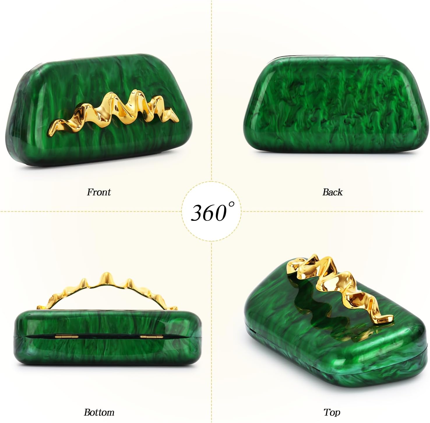 KUANG! Clutch Purses for Women Acrylic Evening Handbags for Wedding Party Crossbody Shoulder Bag Trendy