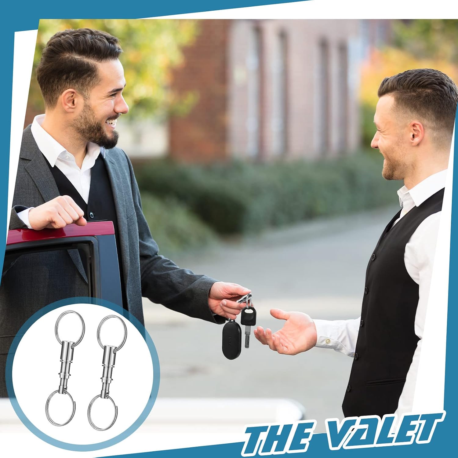 Yinkin 30 Pack Quick Release Keychain Detachable Pull Apart Key Rings Spring Split Snap Lock Holder Key Accessory