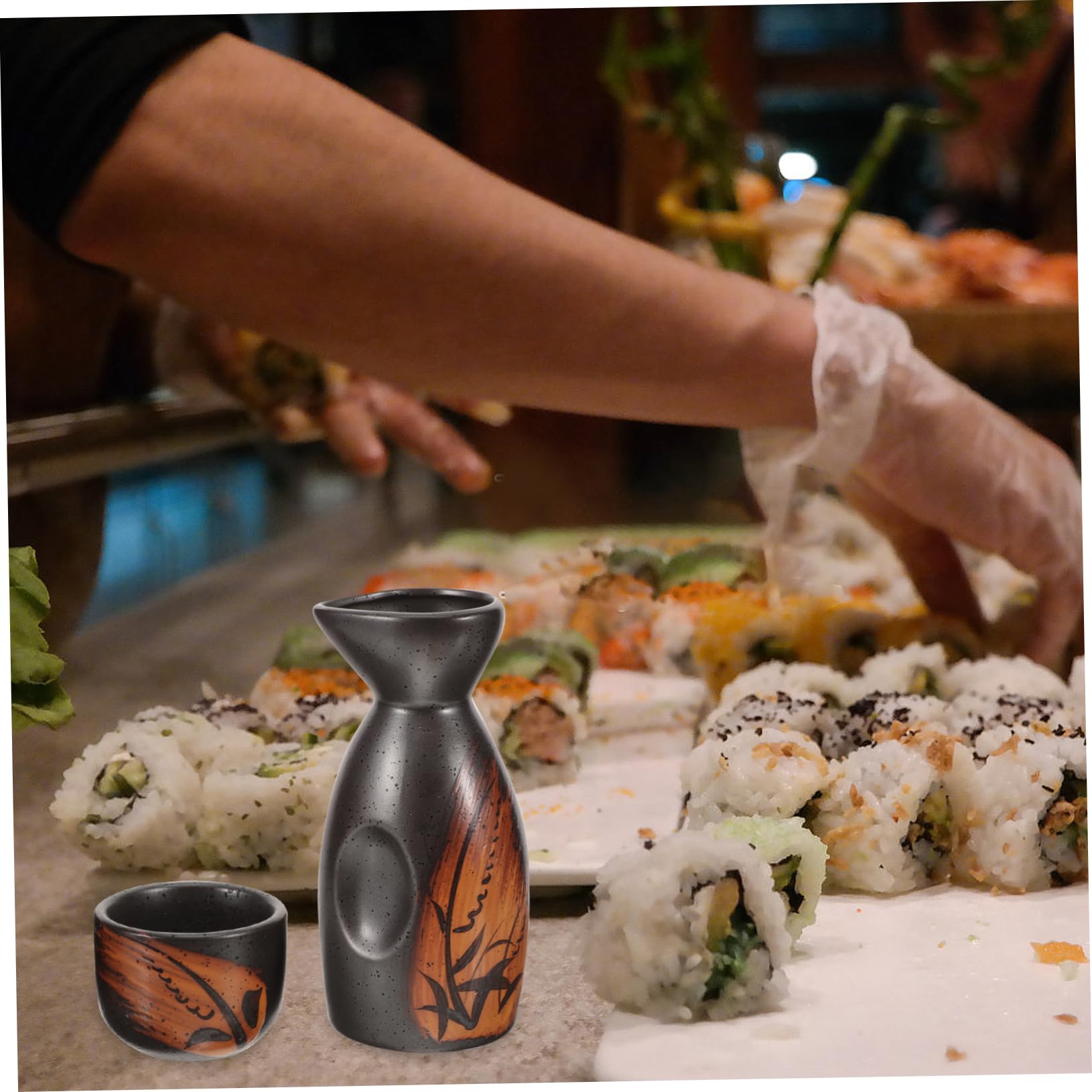 Garneck 5-teiliges Japanisches Sake-kännchen- Und Tassen-set – Keramik-sake-kännchen Und Tassen Für Wasser Spirituosen